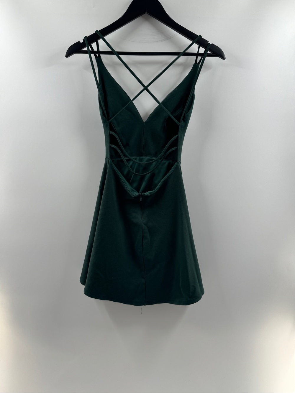 Lulus Forest Green Low Back Criss Cross Formal Dress Women's Small - Picture 6 of 8